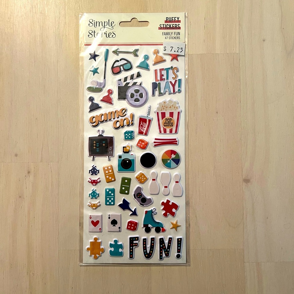 Brand New Simple Stories Puffy Stickers Movie Theme
